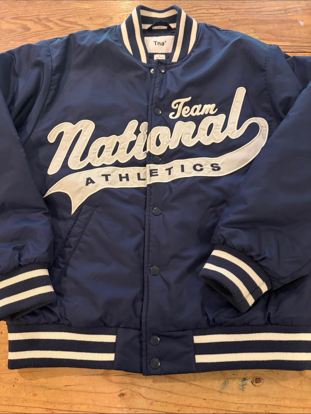 TNA Navy and White Team National Bomber Jacket